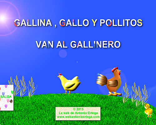 Juego PC Gallina, gallo y los pollitos van al gallinero